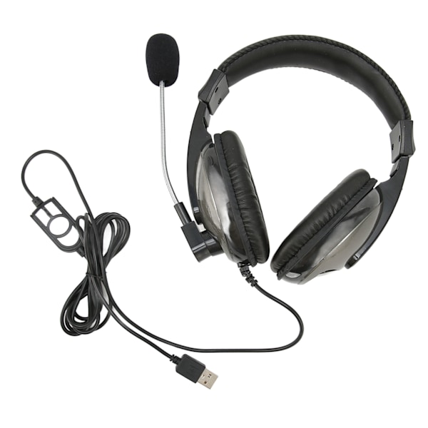 USB Gaming Headset Trådkontroll Justerbar Volym Gamingheadset med Mikrofon för PC Laptop för PS4
