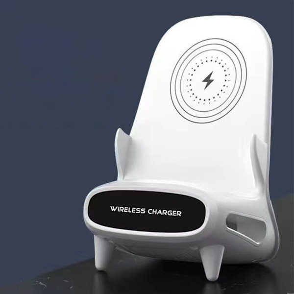 Trådlös Laddningsstation Stolmodell Handsfree Känslig Avkänning Trådlös Telefonladdare för Sovrum Kontor Resa Magnetisk Typ