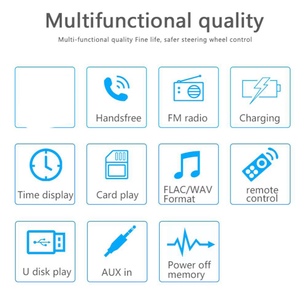 12V 1DIN Auto Bluetooth Radio Stereo MP3-soitin Multimediasoitin Radio Kaukosäädin MP3-soitin