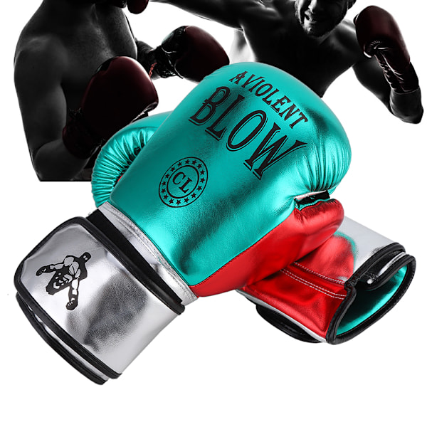1 Par Unisex PU Boxningshandskar Sanda Punching Sparring Sandsäcksträning Handske Grön
