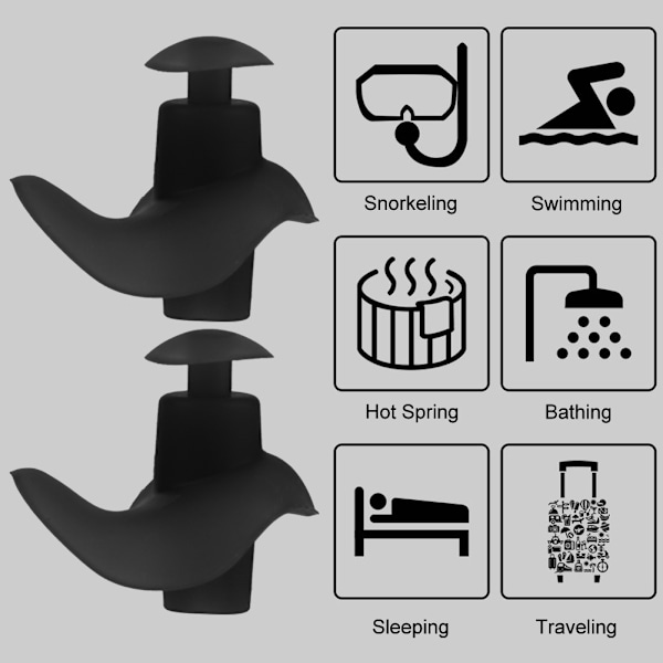 Vattentäta Silikonöronproppar för Simning och Dykning