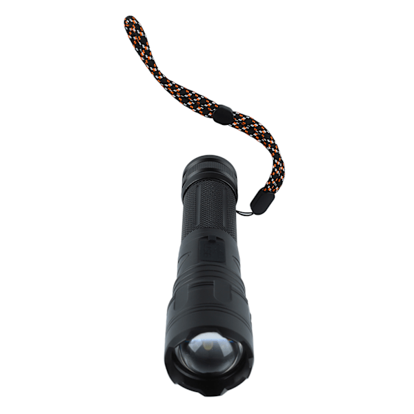 Teleskopisk Ficklampa Super Ljus Lång Räckvidd Batteriindikator Aluminiumlegering USB Ficklampa för Utomhus Camping