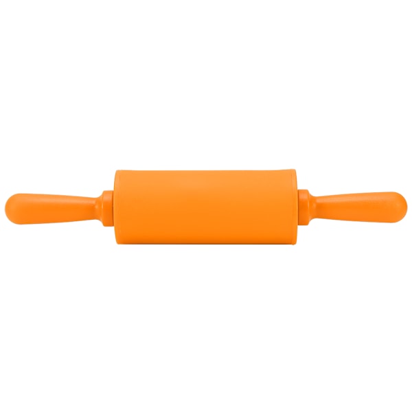 Non-Stick Silicone Rolling Pin for Perfect Pastry Dough - Orange Handle