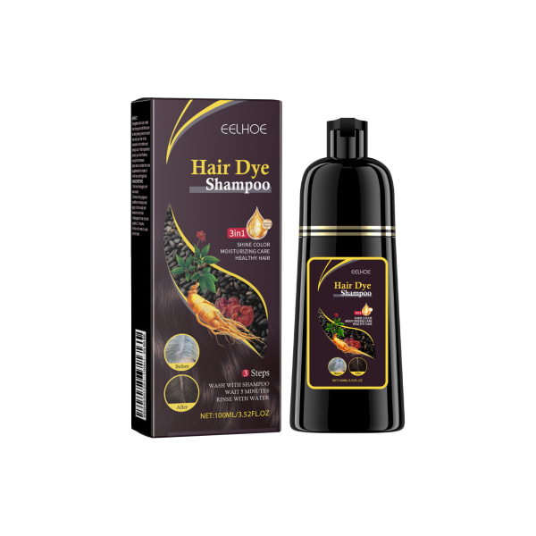 100 ml Natural Herbal Instant Black Hair Dye Schampon for vita Hørtingredienser Schampo Hårfarvemiddel brown