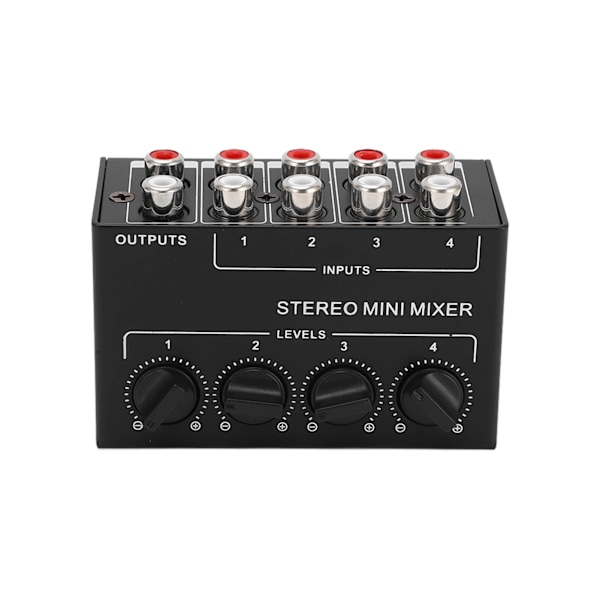 Stereo Mikser Passiv 4 Kanals Lydlinje Mini RCA Bærbar for Datamaskin Telefonnettbrett