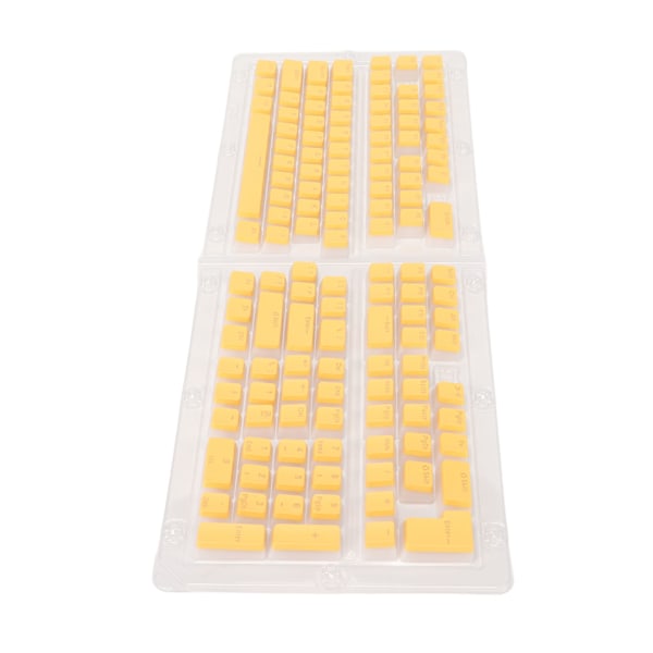 PBT Pudding Keycaps 129 Taster Translucent OEM Høyde Doubleshot Injection DIY Taster For Mekaniske Tastaturer Gul
