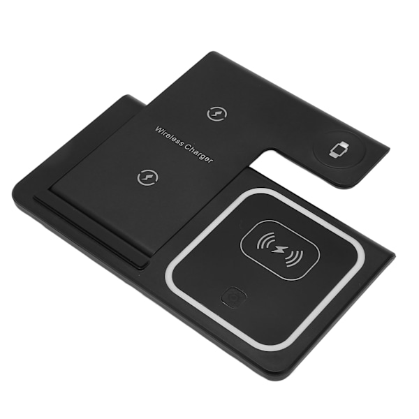 Trådløs Lader 3 i 1 Trådløs Ladestasjon for IPhone 13 12 11 XS XR XS X 8 Plus Klokker Hodetelefoner Svart