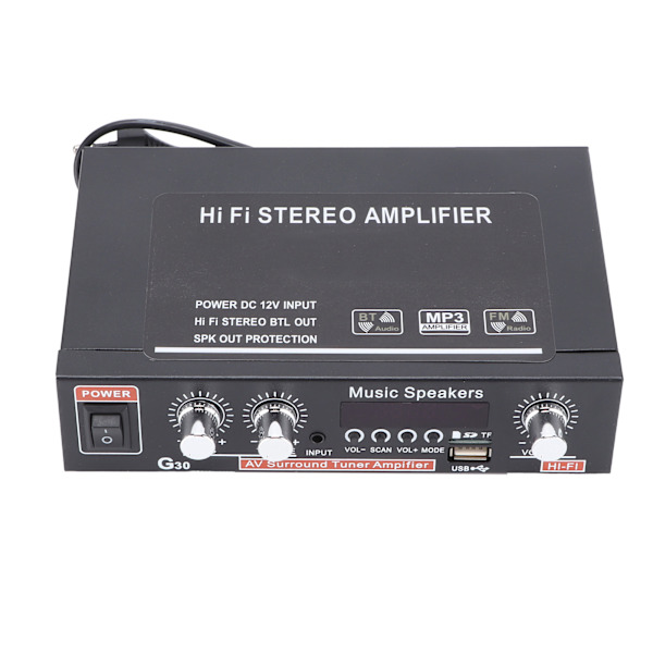 Effektforsterker Mini Bluetooth Intelligent Digital med fjernkontroll EU-kontakt 220V