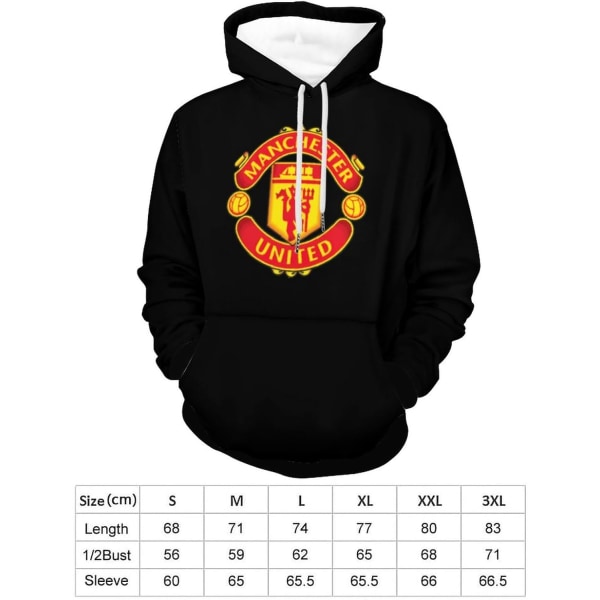 Manchester United hættetrøje løs pullover sweatshirt unisex XL