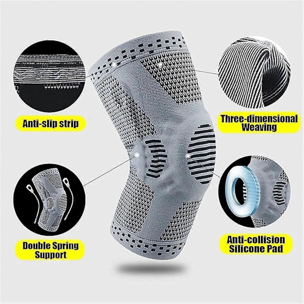 The Ultra Knee Elite Knäkompressionsärm 1 Par Silikonvadderade Basketknäskydd Patella Stöd Knäskydd Led