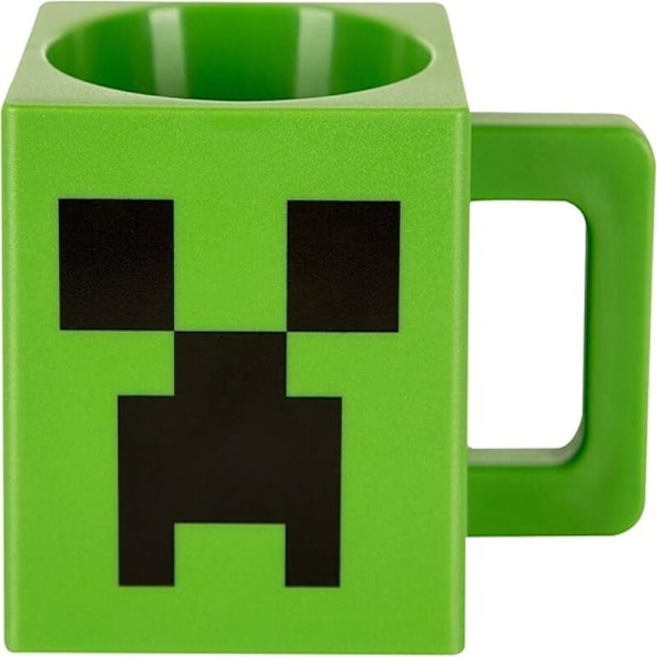 JINX Minecraft Creeper Face Kvadratisk Plastkopp, Grønn, 230ml