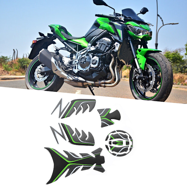 Oljetank 3D Pad Protector Trim Fiskbensdekal Passar för Kawasaki Ninja Z900