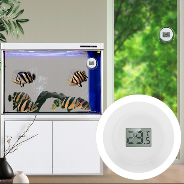 LCD-skjerm vanntermometer for akvarium - våt og tørr dobbel bruk