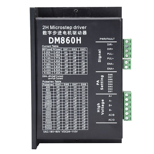 Universal 2-fas stegmotordrift med optisk isolering signalingång - NEMA23/NEMA34 DM860H