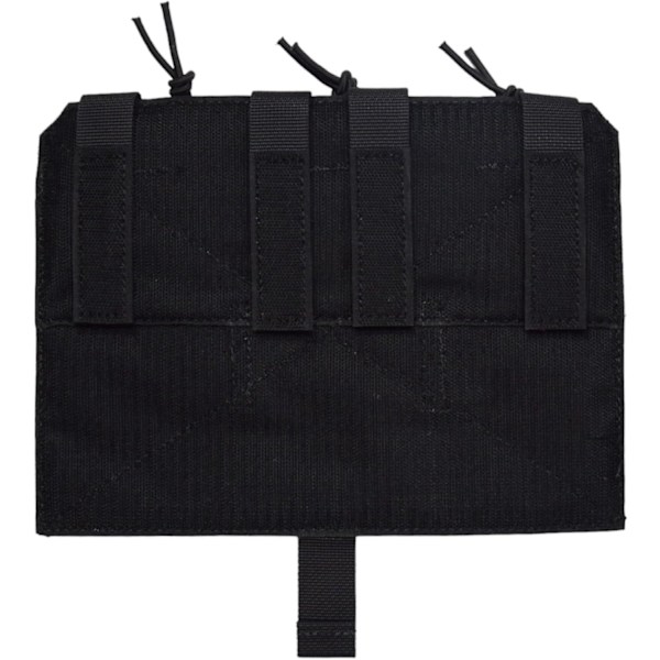 Trippel Magasinficka 4 Webbanslutningar Molle System Elastiskt Band 1000D Nylon för Utomhusträning Klädtillbehör (svart) black