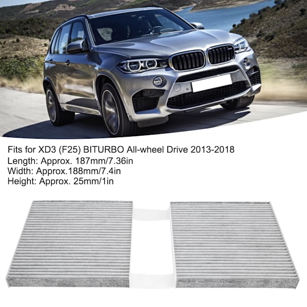 Auton raitisilmasuodatin 64319237157 Korvaava sopii X3 F25 sDrive xDrive