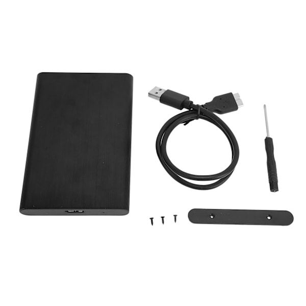 Hårddiskinneslutning 2,5 tum USB 3.0 SATA Hög Hastighet Aluminiumlegering Hårddiskinneslutning Svart
