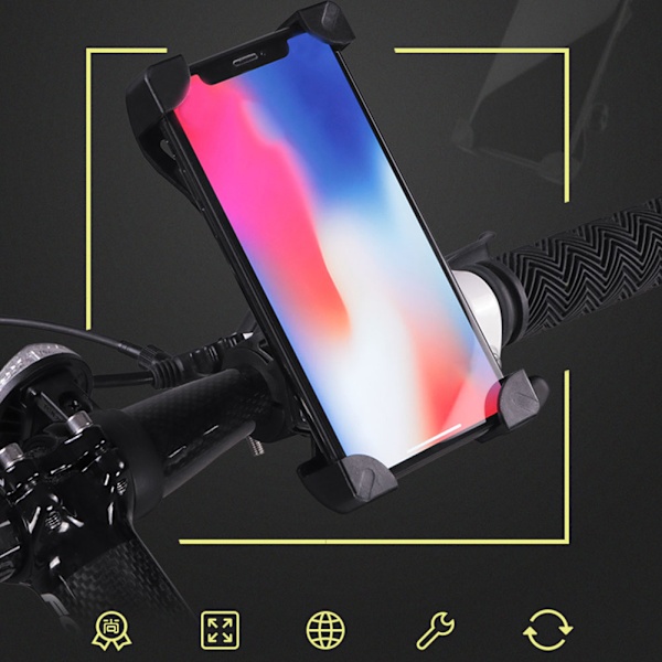 Universal Mobiltelefonholder for Motorsykkel, Scooter, Sykkel - Sikker Låsbrakettmontering