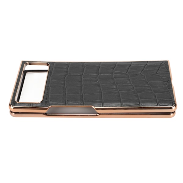 Foldbar Telefonetui til Xiaomi MIX Fold 2 Nano Læder Krokodilemønster Anti-Ridse Telefonbeskyttende Etui Sort
