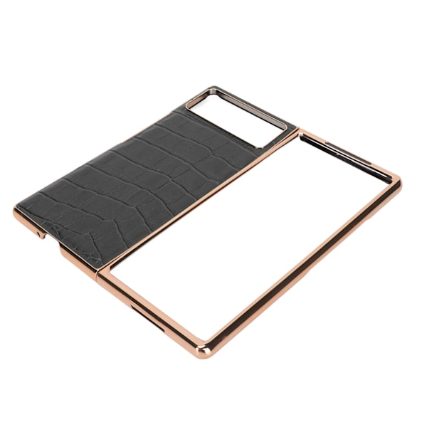 Foldbar Telefonetui til Xiaomi MIX Fold 2 Nano Læder Krokodilemønster Anti-Ridse Telefonbeskyttende Etui Sort