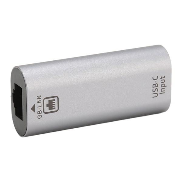 Type-C - RJ45 -sovitin Plug and Play 1000 Mbps tiedonsiirto Alumiiniseos USB-C - Ethernet -sovitin kannettavalle tietokoneelle ja tabletille