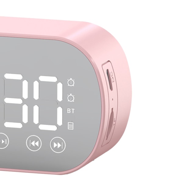 Bluetooth Högtalarklocka Multifunktionell Smart Digital Spegel Väckarklocka för Hem Skola Kontor Engelsk Version Z7 Rosa