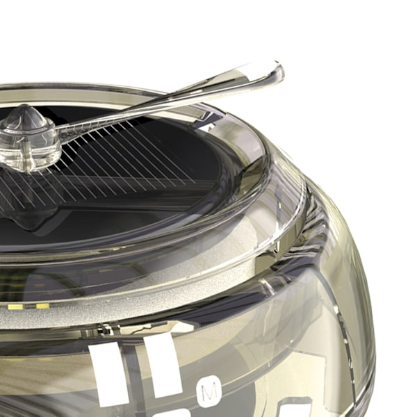 Billuftfräschare Solenergi Autorotation Propeller Design Stark metall Bil Aromaterapi Diffusor för fordon Transparent