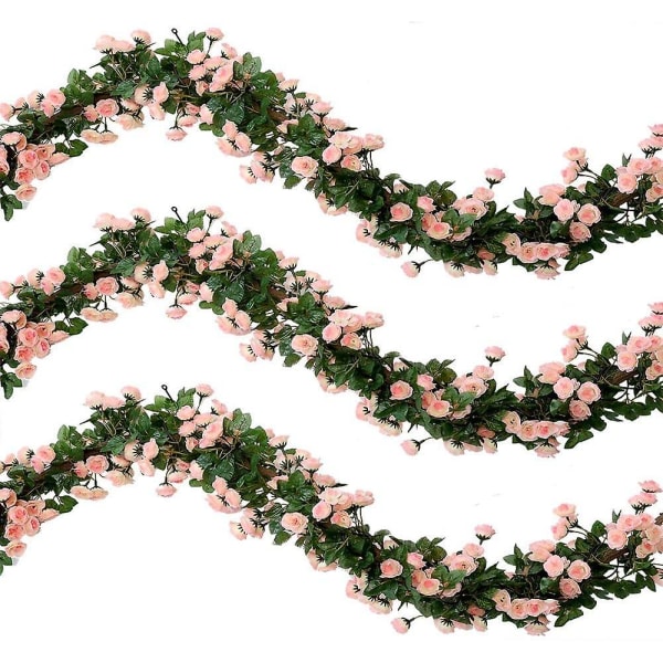3pcs simulation, rose vine, 69 light pink 1.8m-