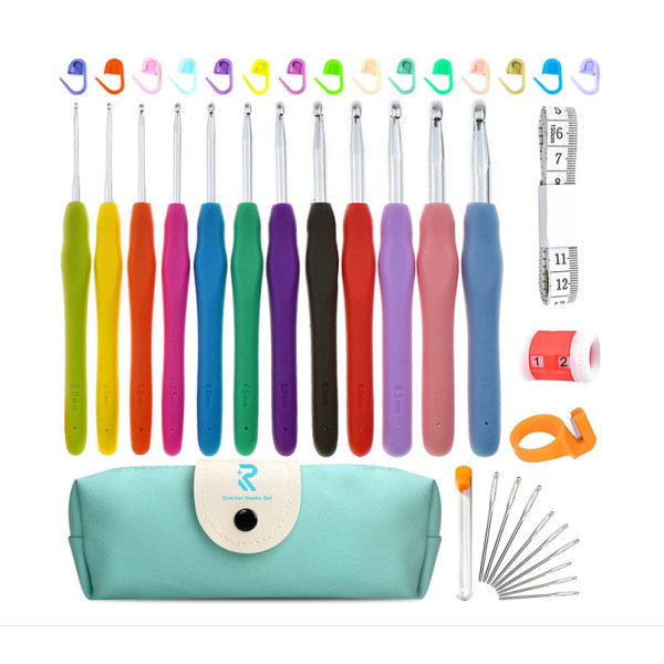 35-delers kit med virknålar, markörer, måttband - Knitting Kit multicolor