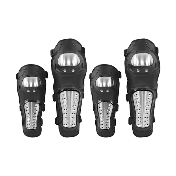 Silversvart Motorcykel Knäskydd Armbågsskydd Skyddsutrustning för Motocross ATV Mountainbike
