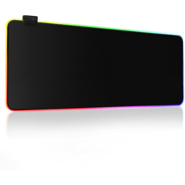 RGB-lysende musematte, fargerikt enkelt skrivebordsspill, skrivebordspute for kontordatamaskiner 80*30*0.4