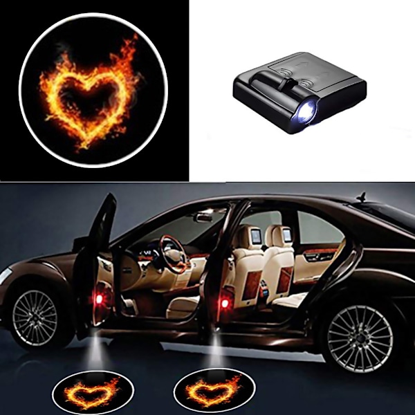 Universal trådløs LED-skyggeprojektor med tilladelse Trinlys Velkomstlys Biler Dørskyggelys Laser Emblem Lamper Kit