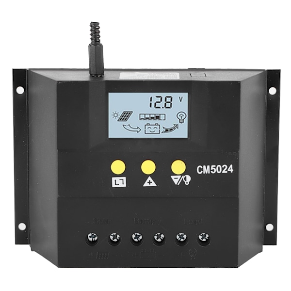 PWM Solcelleanlæg Lad/Udladningsregulator Batterisystem LCD Display 50A 12V/24V