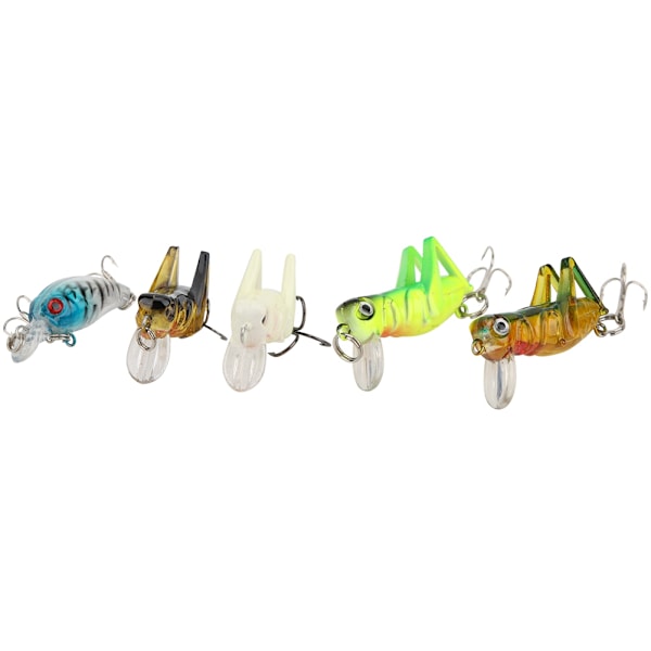 T0063 5-pack Universal Livsliknande Sötvattensbete Gräshoppor Set Konstgjort Fiskebete Kit