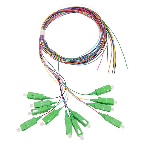 1,5 Meter Fiberoptisk Pigtail 12 Tråder SC APC 12 Farger Enkeltmodus Fiberoptisk Pigtail for Sveising av Nettverk
