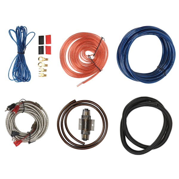 Installationssats för elförstärkare för bil 6GA Subwoofer Kabel Audio Wire Protector Universal