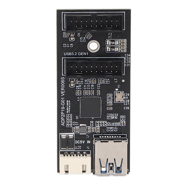 USB3.2 GEN1 Adapterkort 5Gbps Transmission Stabil Bredt Kompatibel 19PIN til 2 Port 19PIN Kort til Desktop Bundkort