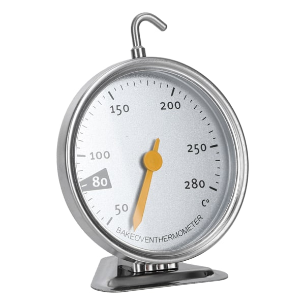 Ugnstermometer för kök - Rostfritt stål med stor ratt, krok och temperaturintervall 50-280℃