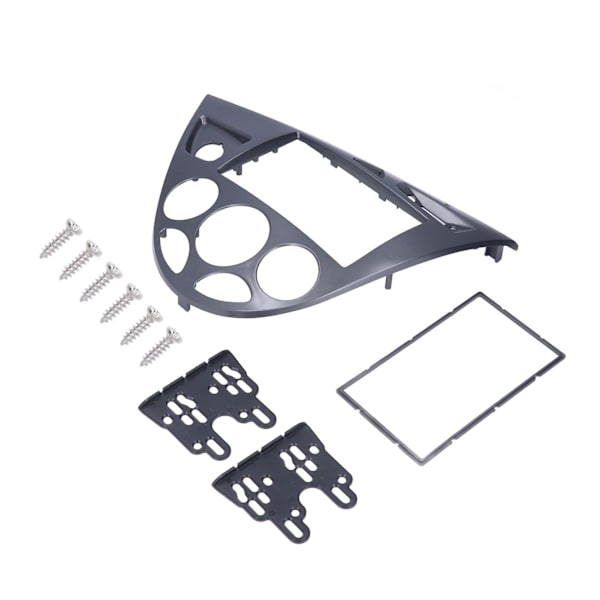 2DIN Ljud CD DVD Panel Dashboard Dekoration Plug and Play Ersättning för Focus 1998-2006 Silver Grey