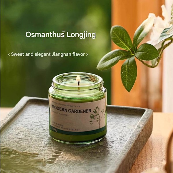Doftljus med osmanthusdoft för hemmet, långvarig rökelse, exklusiva souvenirer, tedoft, lätt doft, aromaterapi för sovrummet (Longjing)