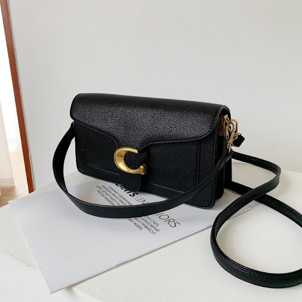 Nytt Mode Caviar Liten Fyrkantig Väska Crossbody Damväska Gränsöverskridande Enkla Handväskor Väska (Svart) black
