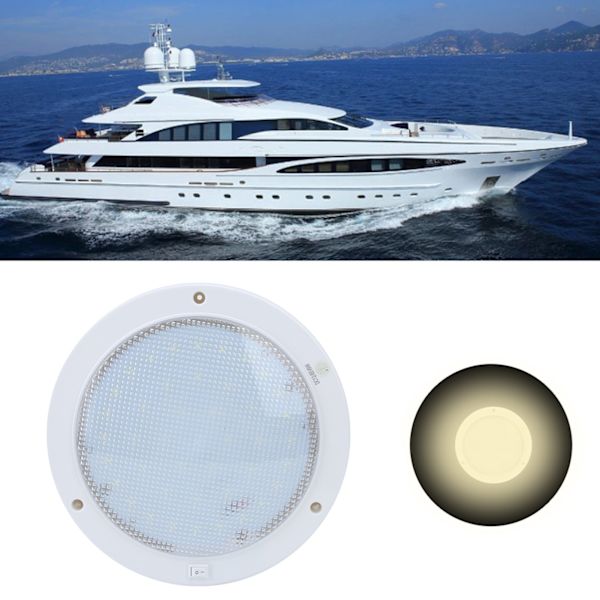 42 LED-er 12V 9W 840LM Høy lysstyrke rund taklampe for bilbåt Hjem Varmt hvitt lys