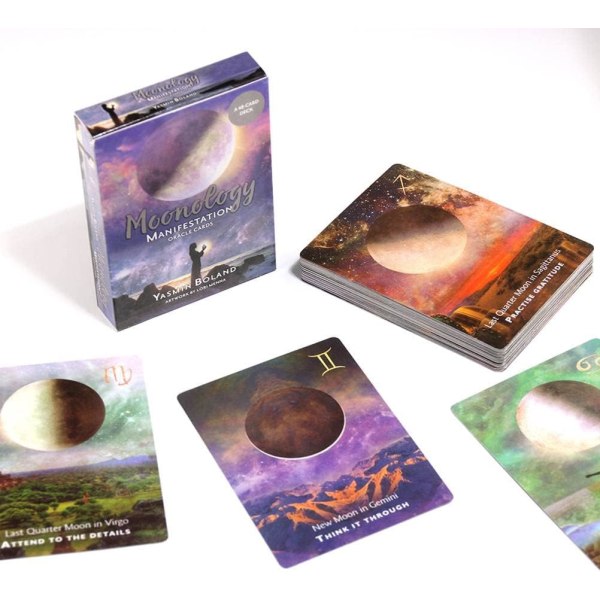 Moon Phase Manifestation Tarot Cards, Oracle Cards, Card Games-G