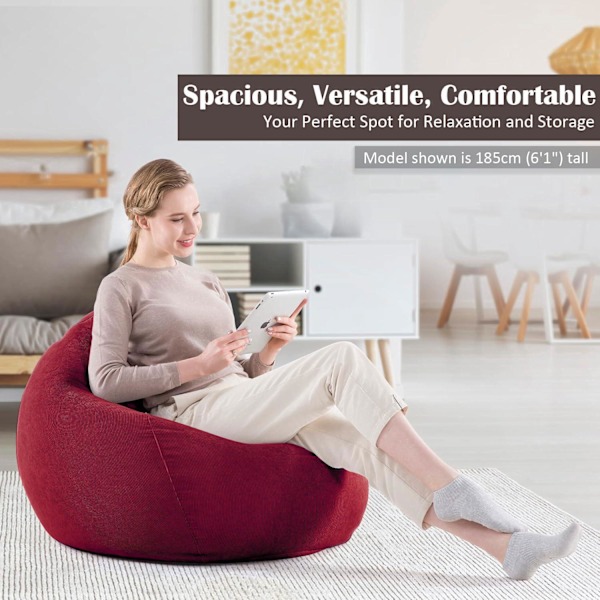 Lazy sofa ekstra stor sækkestol sofasæt indendørs lazy recliner egnet til voksne og børn