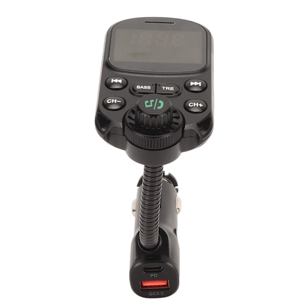Bluetooth FM-sender Trådløs Radioadapter Billader MP3-spiller Støtter PD30W QC18W Hurtiglading