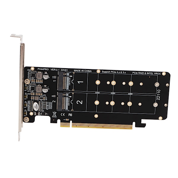 PCIE X16 til M.2 M KEY Udvidelseskort NVMEx4 SSD 2U Server RAID Array Udvidelseskort med LED-indikator