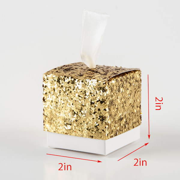 30 Gaveæsker Papkasse Chokolade Slikæske Gaveæske Fødselsdag Dekorationsæske Guld 2*2*2 Tommer