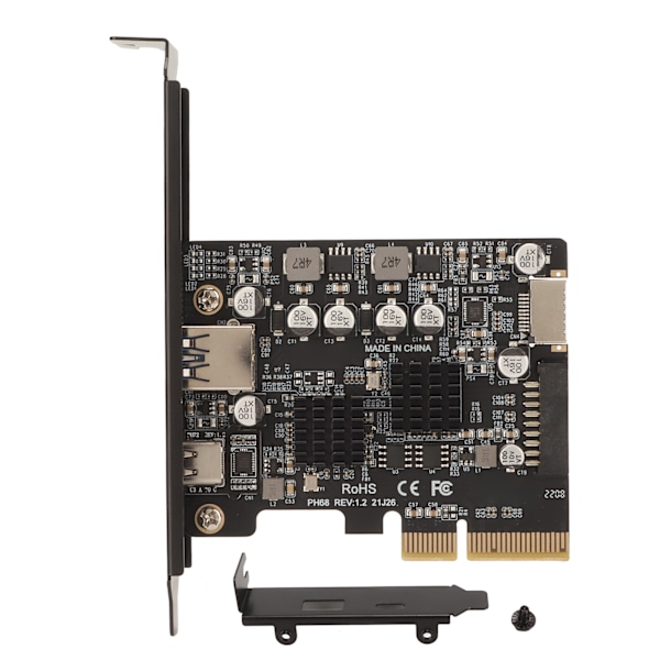PCIe Type C Kort 10Gbps Høj Hastighed Guldbelagt Pin Front Type E PCIE USB3.2 Udvidelseskort til Stationær Computer