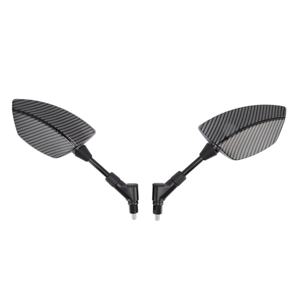 Par motorcykel sidespejl 360 graders rotation konvekst glas Universal til scootere ATV'er med 8 mm base sort