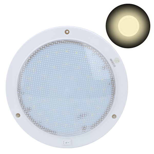 42 LED-er 12V 9W 840LM Høy lysstyrke rund taklampe for bilbåt Hjem Varmt hvitt lys